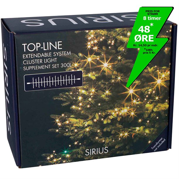 Sirius Top-Line Cluster lyskæde suppleringssæt 300 LED-lys 4,5 meter 50220